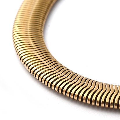 Revestimiento de iones (ip) 304 pulseras de cadena de serpiente planas de acero inoxidable, con cierre de langosta