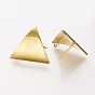 Fornituras de aretes, con bucle, sin níquel, real 18 k chapado en oro, triángulo
