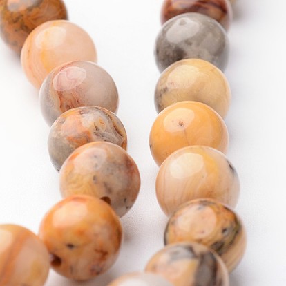 Round Natural Crazy Agate Bead Strands
