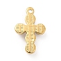Ion Plating(IP) 304 Stainless Steel Pendants, with Plastic Beads, Cross Charm