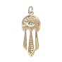 Brass Micro Clear Cubic Zirconia Pendants, Long-Lasting Plated, Wind Chime Shape