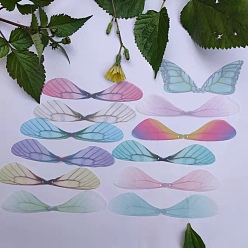 Kunstfertiger Schmetterlingsflügel aus Chiffon, handgefertigte Libellenflügel aus Organza, Farbverlauf, Ornament Zubehör