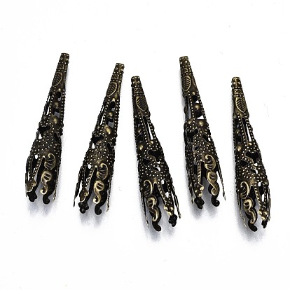 Tibetan Style Iron Bead Cones, Cadmium Free & Nickel Free & Lead Free, 5-Petal