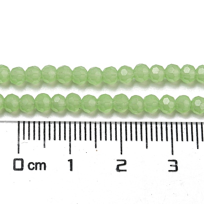 Imitation Jade Glass Beads Stands, Faceted, Round