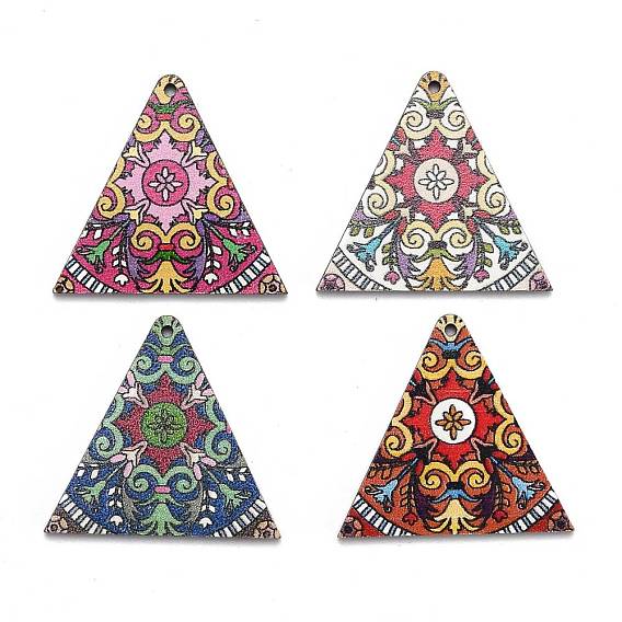 Printed Natural Basswood Pendants, Triangle