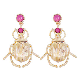 Fun and Stylish Insect Earrings for Women - Beetle Design with Alloy Plating