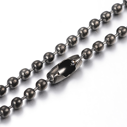 304 ожерелья из шариковой цепи из нержавеющей стали, круглые
