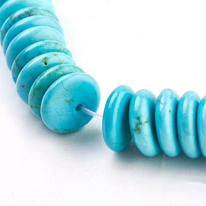 Natural Magnesite Heishi Beads Strands, Flat Round/Disc