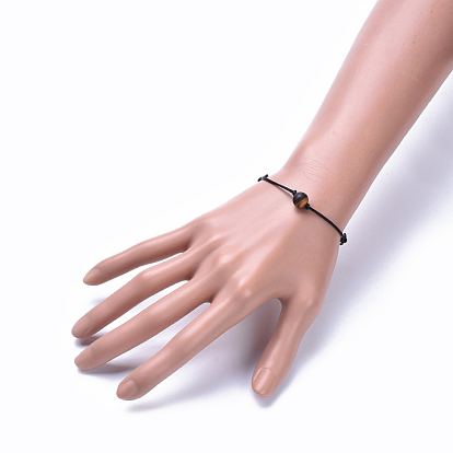 Nylon bracelets de cordon, avec des perles de pierres précieuses naturelles mélangées