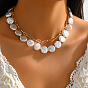 2-слойные ожерелья с двойной цепочкой из железа, пластиковые ожерелья из бисера с искусственным жемчугом для женщин