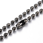 304 Stainless Steel Ball Chain Necklaces Making, Round