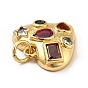 Micro cuivres ouvrent pendentifs zircone cubique, avec anneau de saut, plaqué longue durée, réel 18 k plaqué or, cœur