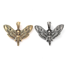 304 Stainless Steel Pendants, Butterfly with Skull Charm