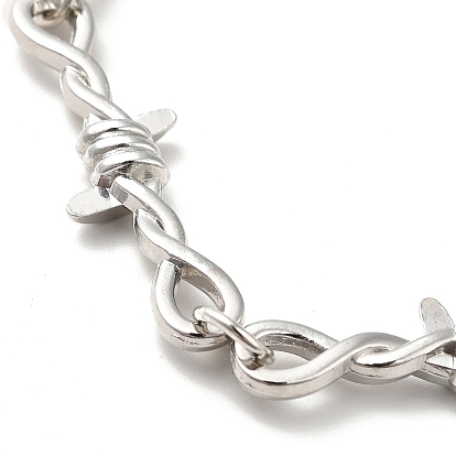 Alloy Thorns Link Chain Bracelet, Punk Barbed Wire Bracelet for Men Women