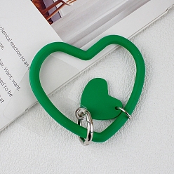 Морско-зеленый Силиконовый ремешок для телефона с петлей в форме сердца, ремешок на запястье с держателем для ключей из пластика и сплава, цвета морской волны, 7.5x8.8x0.7 см