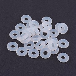 Clear Silicone Beads, DIY Bracelet Making, Donut, Clear, 6x2mm, Hole: 2mm