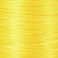 Yellow Japanese Flat Elastic Crystal String, Polyester Thread, for Stretch Bracelets Gemstone Jewelry Making, Yellow, 0.5mm, about 65.6 yards(60m)/roll