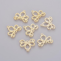 Golden Alloy Links, Flower, Golden, Lead Free, Nickel Free and Cadmium Free,  21x21x1.5mm, Hole: 1mm