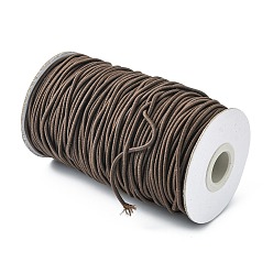 Saddle Brown Round Elastic Cord, with Fibre Outside and Rubber Inside, Saddle Brown, 2mm, about 76.55 yards(70m)/roll