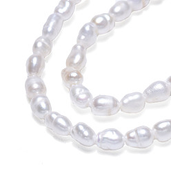 Seashell Color Natural Cultured Freshwater Pearl Beads Strands, Rice, Seashell Color, 3~3.5x2.5mm, Hole: 0.6mm, about 68~82pcs/strand, 13.78 inch~13.90 inch(35~35.3cm)