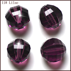 Pourpre Imitations de perles de cristal autrichien, grade de aaa, facette, ronde, pourpre, 8mm, Trou: 0.9~1mm