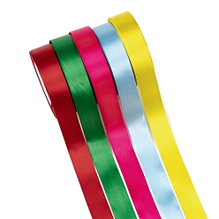 Mixed Color Satin Ribbon, Mixed Color, 1 inch(25mm), 25yards/roll(22.86m/roll), 5rolls/group, 125yards/group