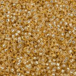 (RR552) Dyed Light Apricot Silverlined Alabaster Perles rocailles miyuki rondes, perles de rocaille japonais, 15/0, (rr 552) abricot clair teint en albâtre argenté, 15/0, 1.5mm, trou: 0.7 mm, environ 27777 pcs / 50 g