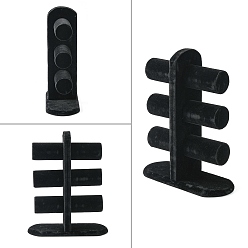 Black Wooden Velours T-Bar Bracelet/Bangle Display Stands, 3-Tier, Black, 31x25.5x10cm