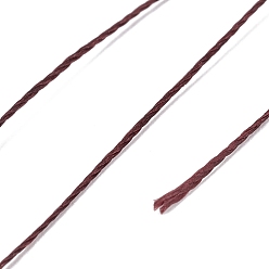Brun Ficelle ronde en fil de polyester ciré, cordon micro macramé, cordon torsadé, pour la couture de cuir, brun, 0.3~0.4mm, environ 174.98 yards (160m)/rouleau
