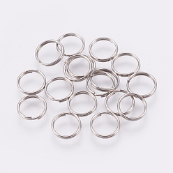 Stainless Steel Color 304 Stainless Steel Split Rings, Double Loops Jump Rings, Stainless Steel Color, 8x0.6mm, about 7mm inner diameter, 5000pcs/bag