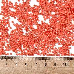 Dark Orange 12/0 Grade A Round Glass Seed Beads, Baking Paint, Dark Orange, 12/0, 2x1.5mm, Hole: 0.7mm, about 30000pcs/bag