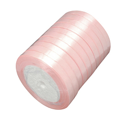 Pink Single Face Satin Ribbon, Polyester Ribbon, Breast Cancer Pink Awareness Ribbon Making Materials, Valentines Day Gifts, Boxes Packages, Pink, 3/8 inch(10mm), about 25yards/roll(22.86m/roll), 10rolls/group, 250yards/group(228.6m/group)