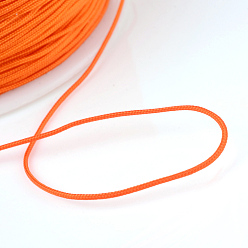 Orange Red Braided Nylon Thread, Chinese Knotting Cord Beading Cord for Beading Jewelry Making, Orange Red, 0.8mm, about 100yards/roll