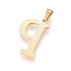 Letter P 304 Stainless Steel Pendants and Stud Earrings Jewelry Sets, Alphabet, Letter.P, 20~23x13~19x1.5mm, Hole: 6x3mm, 6~10x6~9x1mm, Pin: 0.8mm