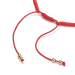 Красный Браслет лэмпворк сглаз и стеклянные бусины, плетеный регулируемый браслет для женщин, красные, внутренний диаметр: 2-1/2~3-7/8 дюйм (6.2~9.7 см)