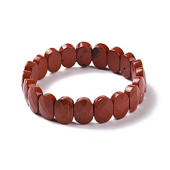 Red Jasper Natural Red Jasper Oval Beaded Stretch Bracelet, Gemstone Jewelry for Women, Inner Diameter: 2-1/8 inch(5.4~5.5cm)