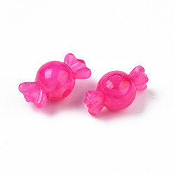 Camellia Acrylic Beads, Imitation Gemstone, Candy, Camellia, 9.5x18x10mm, Hole: 2.5mm, about 830pcs/500g