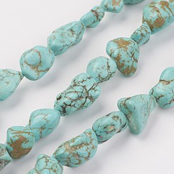 Natural Turquoise Natural Green Turquoise Beads Strands, Nuggets, 9~19x7~12x5~11mm, Hole: 1mm, about 30pcs/strand, 15.55 inch