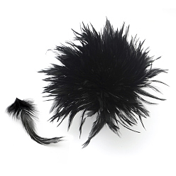 Black Fashion Feather Costume Accessories, Black, 120~160x10~21mm, about 700~800pcs/bundle