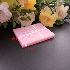Pink Food Grade Silicone Molds, Fondant Molds, For DIY Cake Decoration, Chocolate, Candy, UV Resin & Epoxy Resin Jewelry Making, Flower, Pink, 60x52x6mm