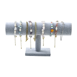 Gris T bar de velours présentoir de bracelet, grises , 13x26.5 cm