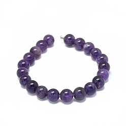 Amethyst Natural Amethyst Beads Strands, Round, 8mm, Hole: 1mm, about 21pcs/strand, 7 inch(18cm)