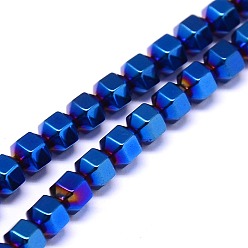 Couleur Mélangete Galvanoplastie non magnétiques hématite synthétique brins de perles, hexagone, couleur mixte, 4x4mm, Trou: 1mm, à propos 97pce / brin, 15 pouce