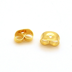 Золотой 304 из нержавеющей стали гайки уха, спинки серег-бабочек для серег-почтальонов, золотые, 6x4x3 мм, отверстие : 0.7 мм