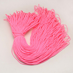 Hot Pink Polyester & Spandex Cord Ropes, 16-Ply, Hot Pink, 2mm, about 109.36 yards(100m)/bundle