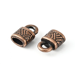 Red Copper Tibetan Style Alloy Terminators, Lock, Cadmium Free & Nickel Free & Lead Free, Red Copper, 10x6.5x4.5mm, Hole: 2.5mm