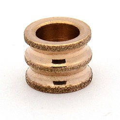 Or Rose Perles texturées en acier inoxydable, Perles rainurées à col large, or rose, 8x10mm, Trou: 6mm