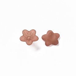 Saddle Brown Transparent Acrylic Beads, Flower, Frosted, Saddle Brown, 12x7mm, Hole: 1mm, about 4600pcs/500g