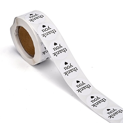 White 1 Inch Thank You Stickers, Adhesive Roll Sticker Labels, for Envelopes, Bubble Mailers and Bags, White, 25mm, about 500pcs/roll