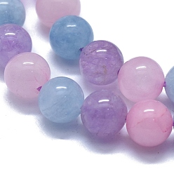 Mixed Stone Natural Aquamarine & Rose Quartz & Amethyst Beads Strands, Round, 8mm, Hole: 1mm, about 50pcs/strand, 15.7 inch(40cm)